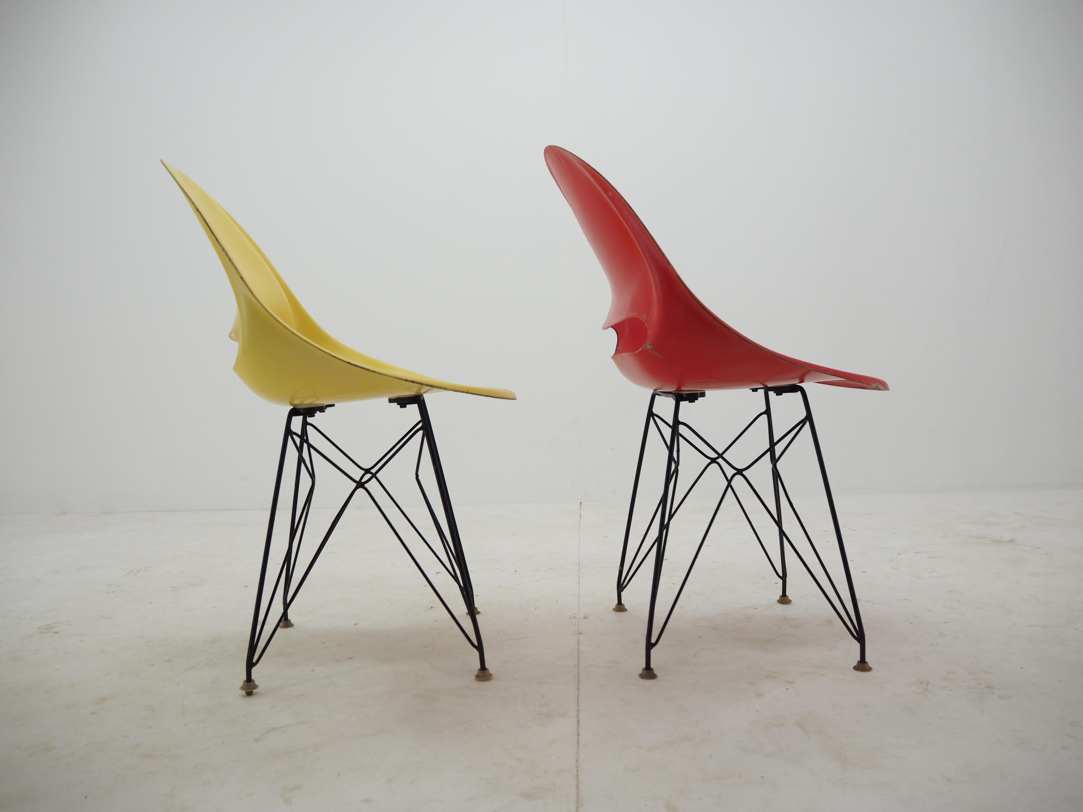 Mid-Century Modern Pair of Midcentury Chairs, Vertex, by Miroslav Navratil, 1960s