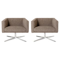 Pair of Midcentury Chairs with Chrome Base