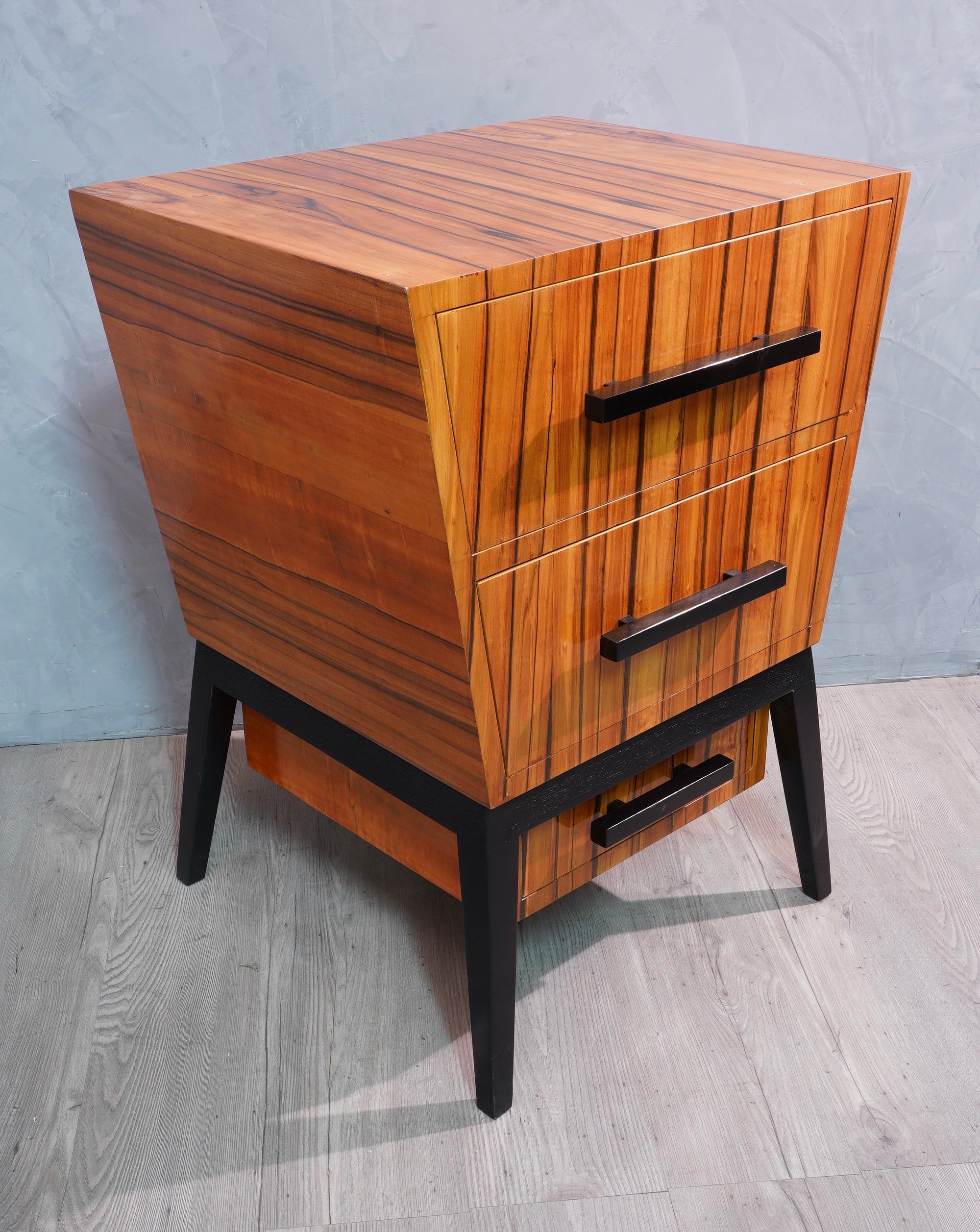 Pair of Midcentury Cherrywood Large Nightstands, 1950 4