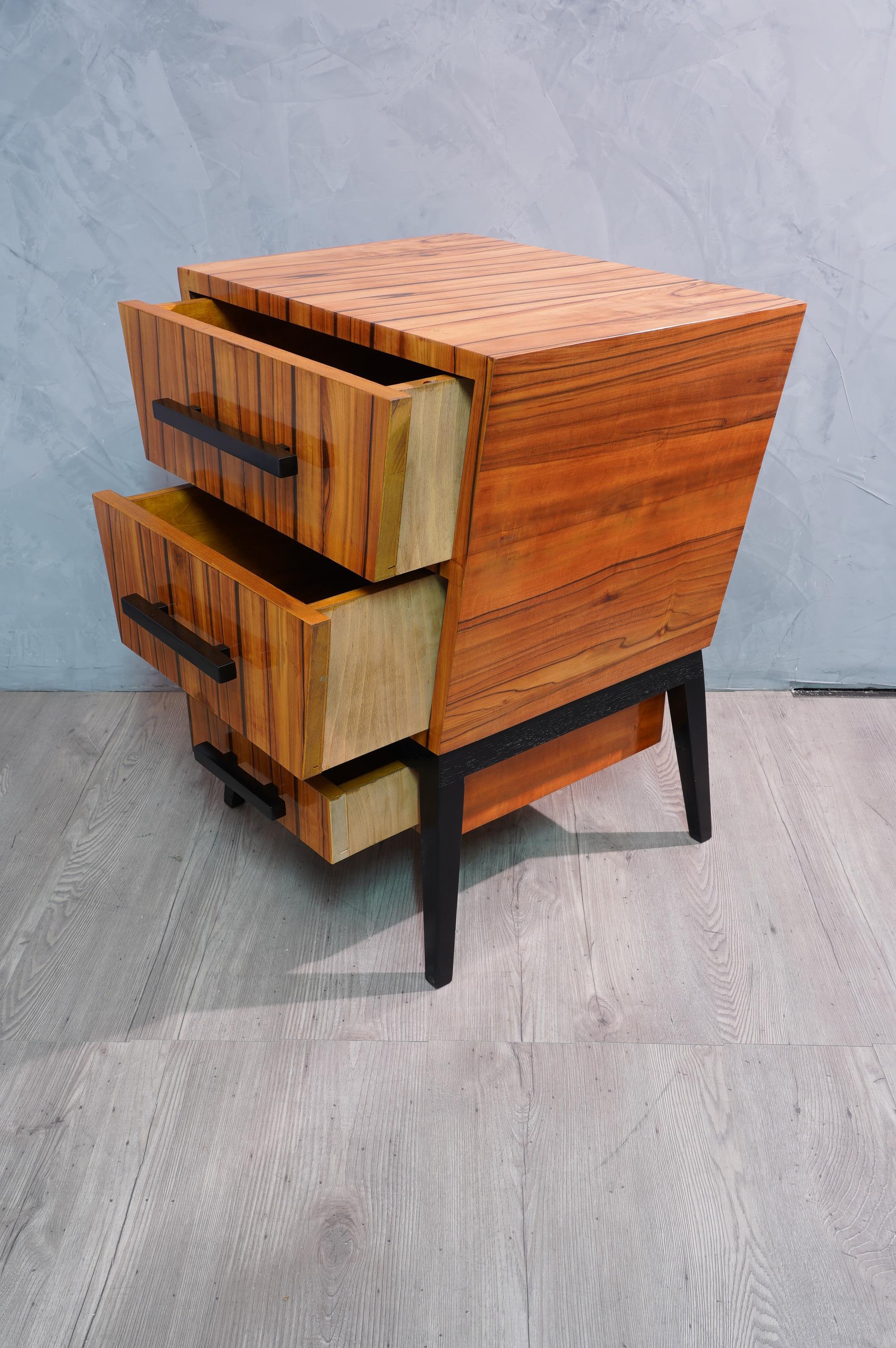 Pair of Midcentury Cherrywood Large Nightstands, 1950 6