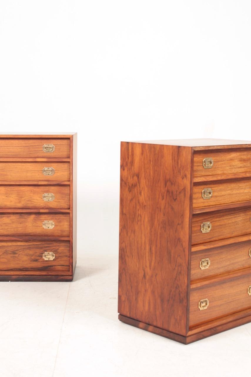 Scandinavian Modern Pair of Midcentury Chest of Drawers in Rosewood by Henning Korch, 1950s