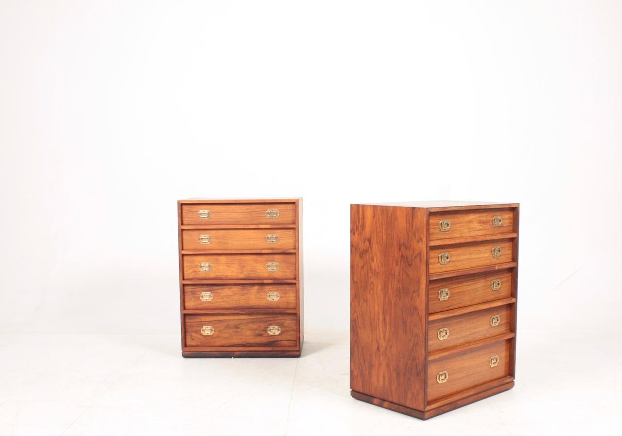 Danish Pair of Midcentury Chest of Drawers in Rosewood by Henning Korch, 1950s