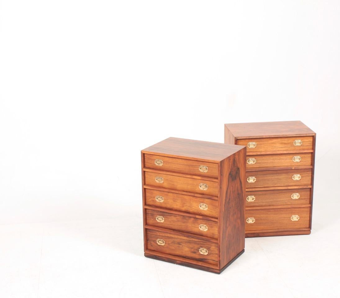 Mid-20th Century Pair of Midcentury Chest of Drawers in Rosewood by Henning Korch, 1950s
