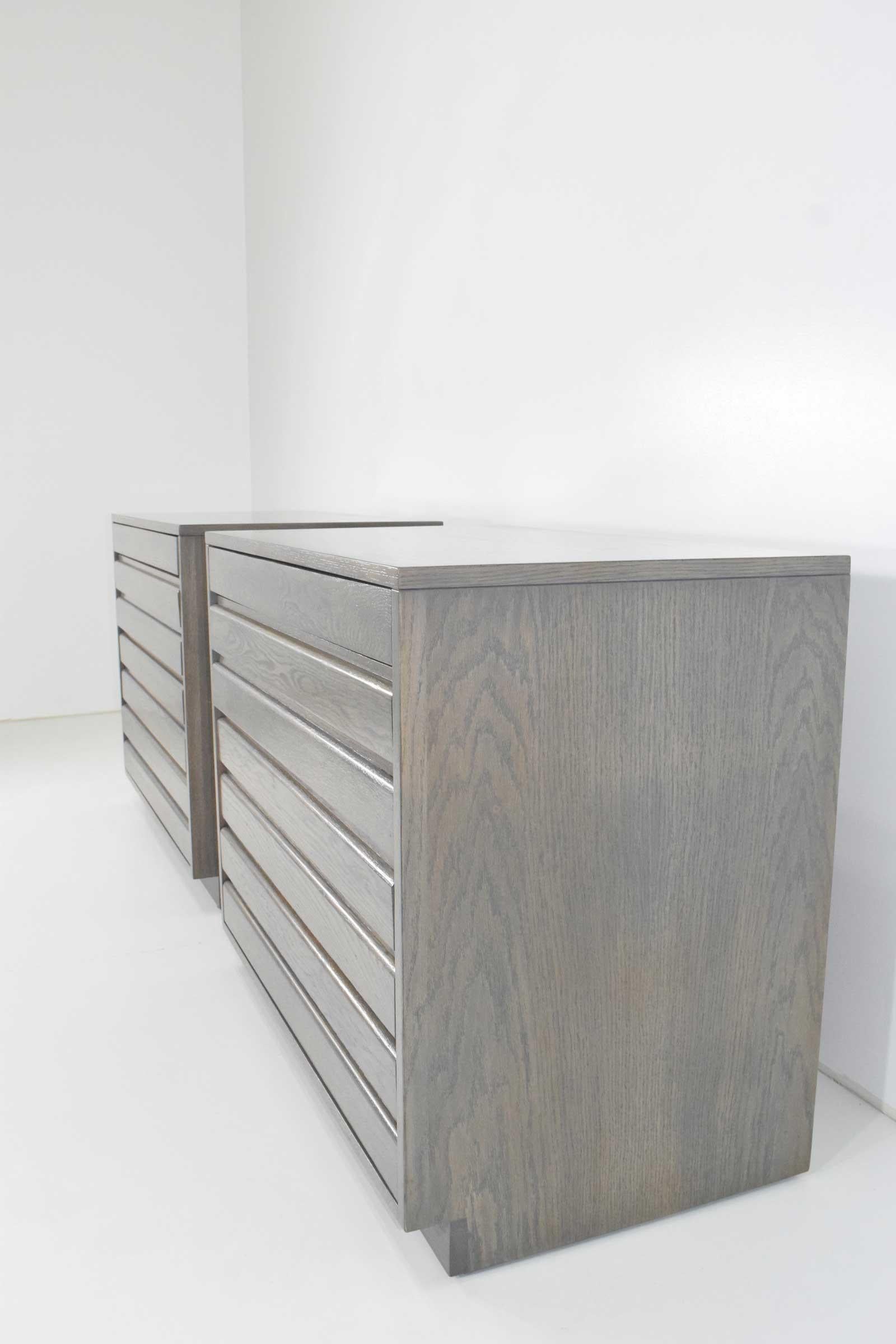 Pair of Midcentury Chests Stained in Grey In Excellent Condition In Dallas, TX