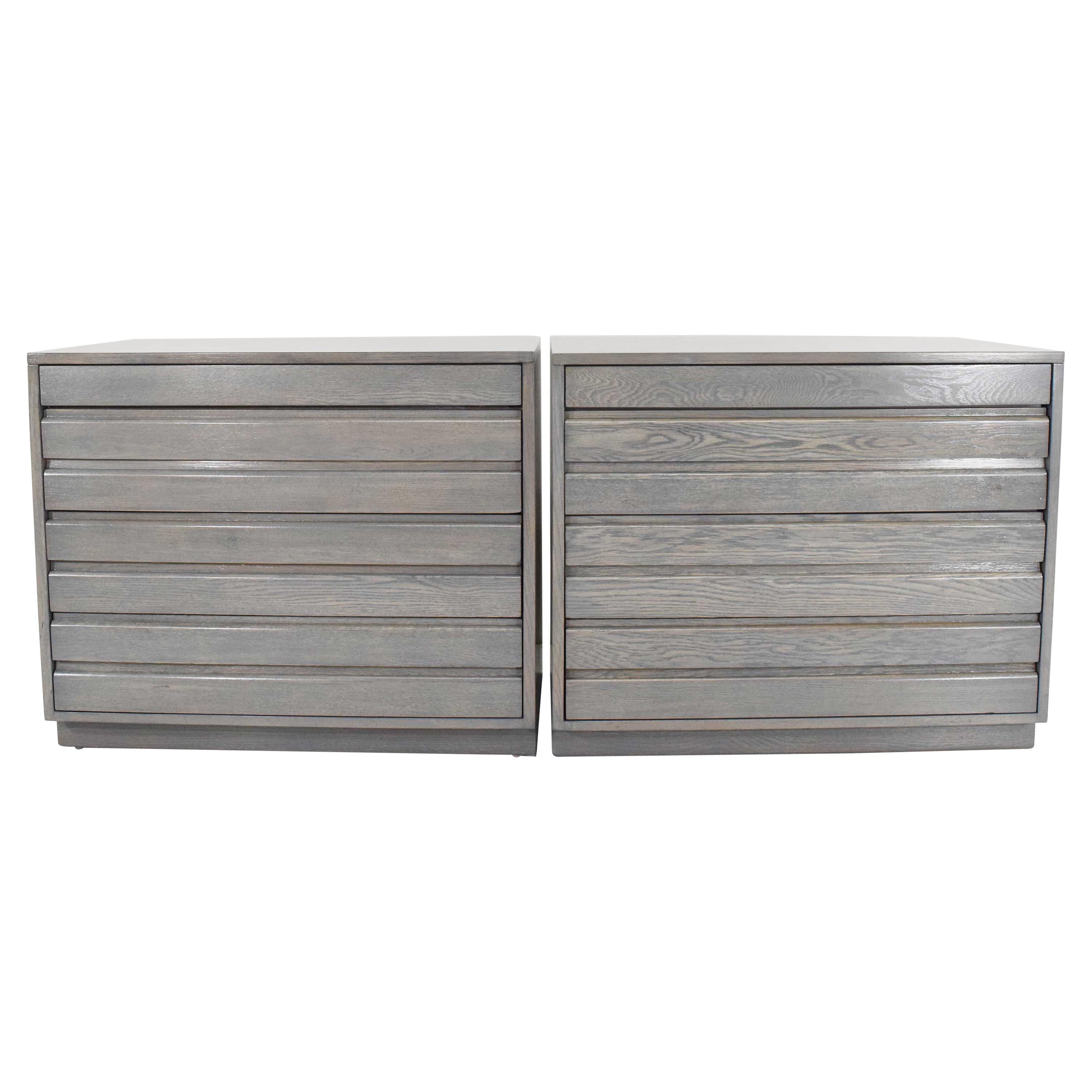 Pair of Midcentury Chests Stained in Grey