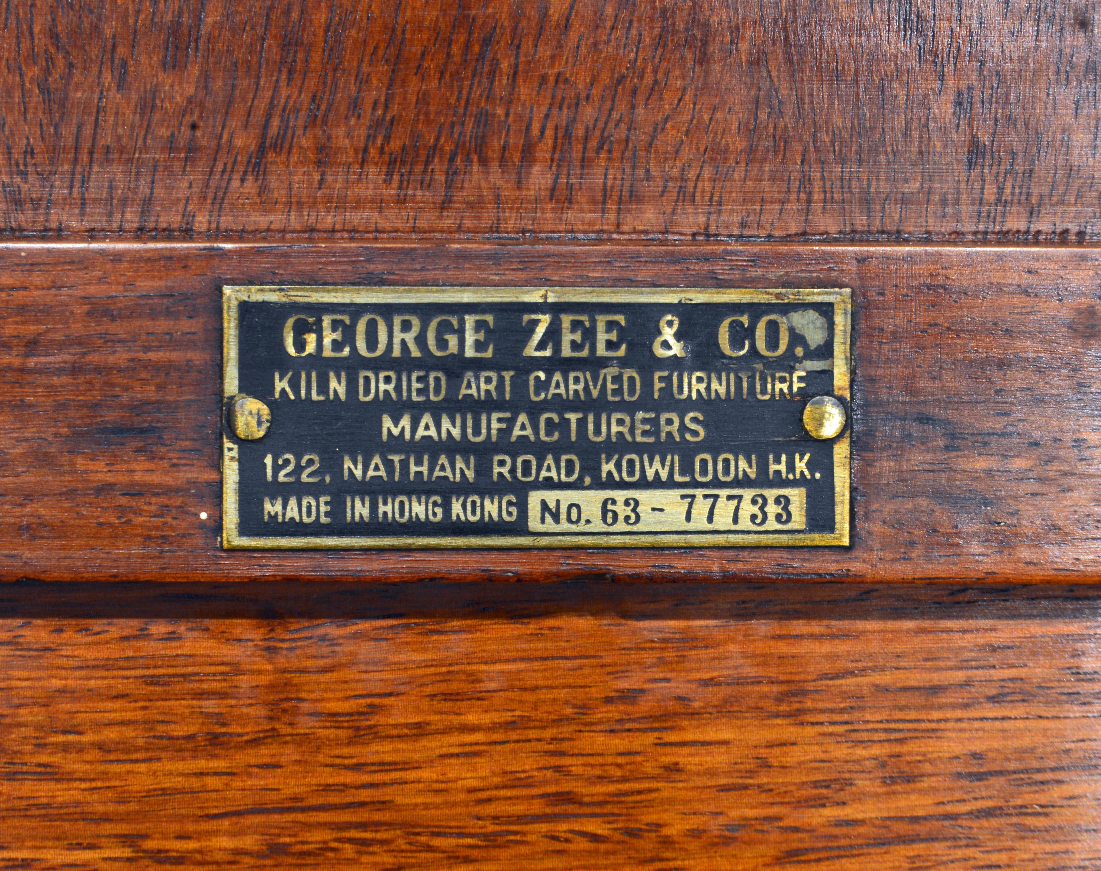 Pair of Midcentury Chinese Ming Style Solid Mahogany End Tables by George Zee 4