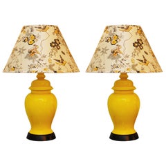Vintage Pair of Midcentury Chinoiserie Jar Table Lamps, France, 1960s