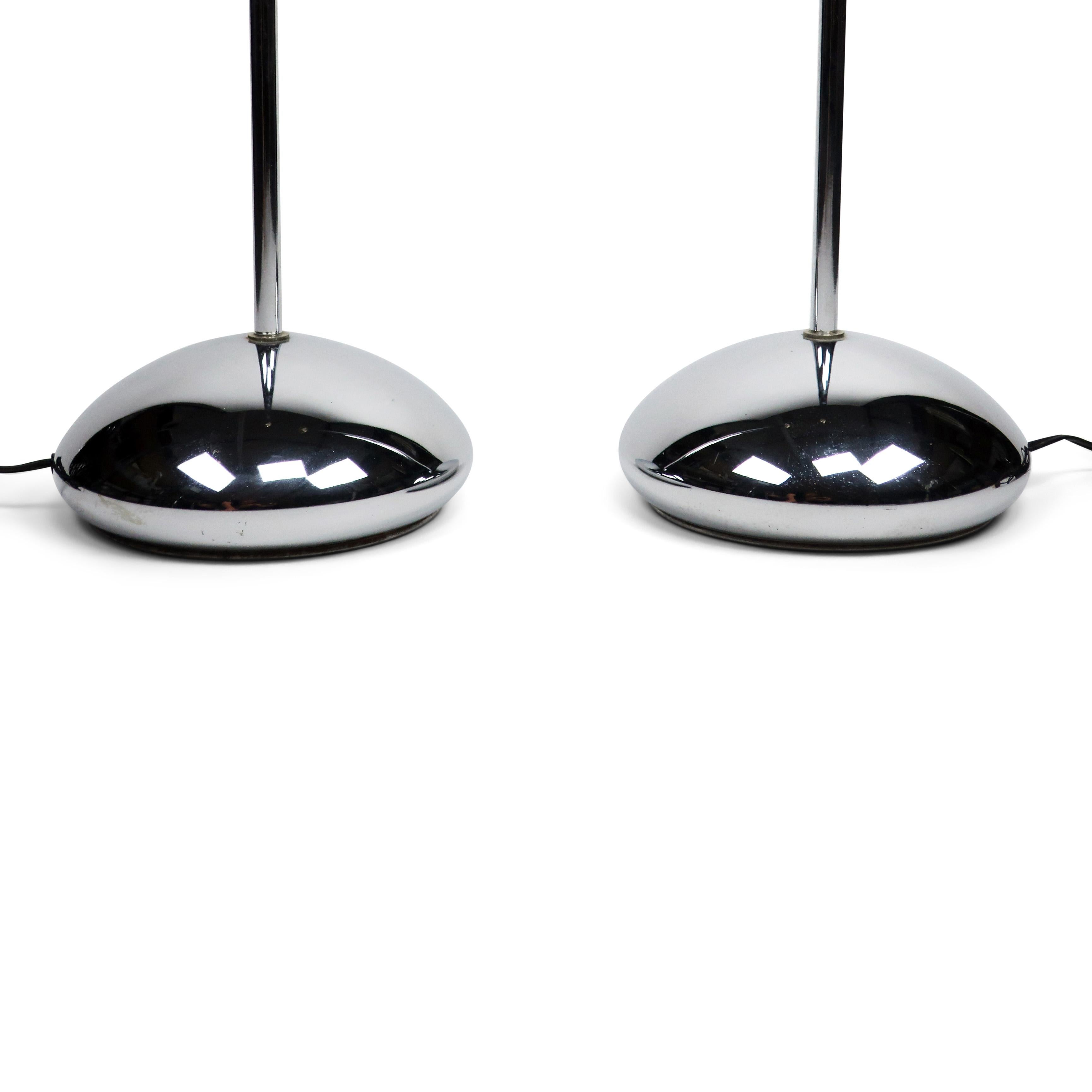 Pair of Chrome Teardrop Base Floor Lamps 1