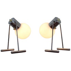 Pair of Midcentury Chrome Design Table Lamps, 1960s