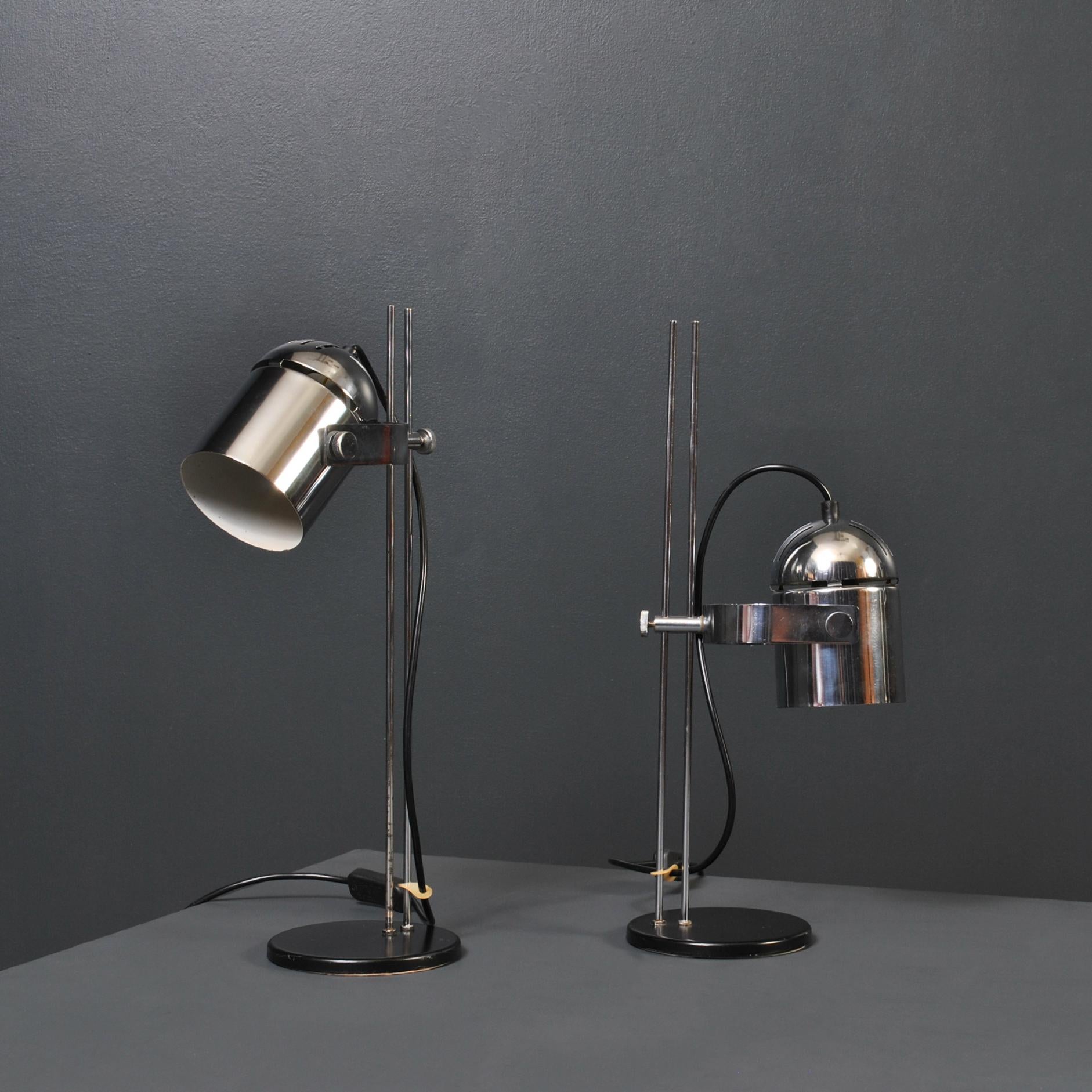 Mid-Century Modern Pair of Midcentury Chrome Lamps