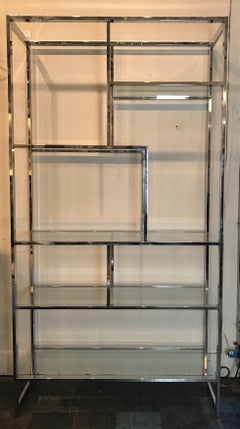 Pair of Midcentury Chrome Milo Baughman Étagères