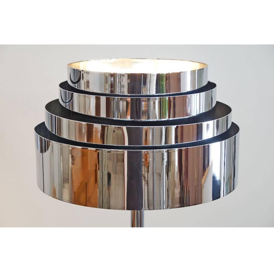 American Pair of Midcentury Chrome Torchere For Sale