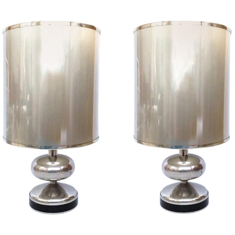 Spanish chromed table lamps, 1970, offered by Sacramento Anticuaria