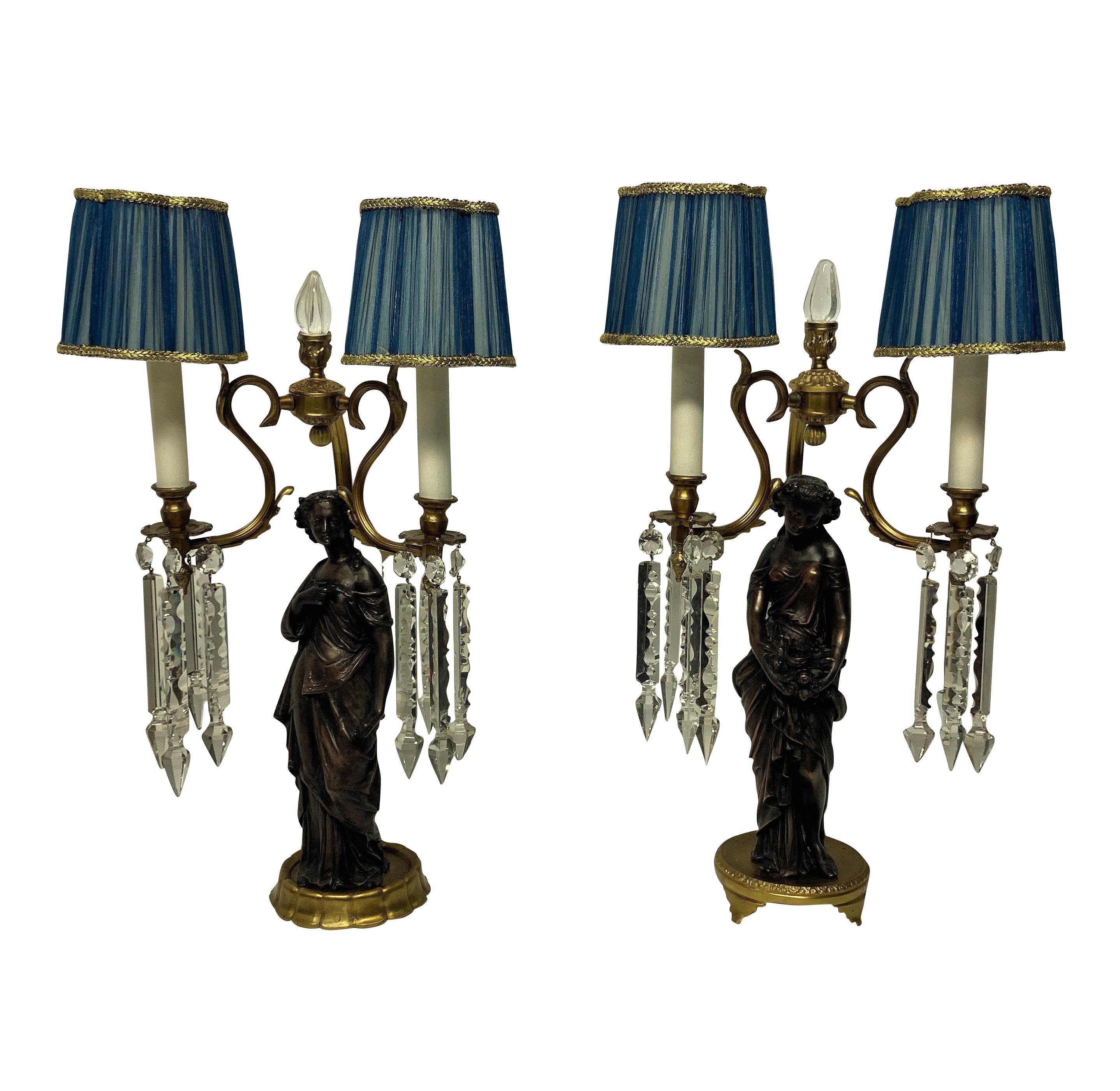 Pair of Mid-Century Classical Figural Lamps For Sale 3