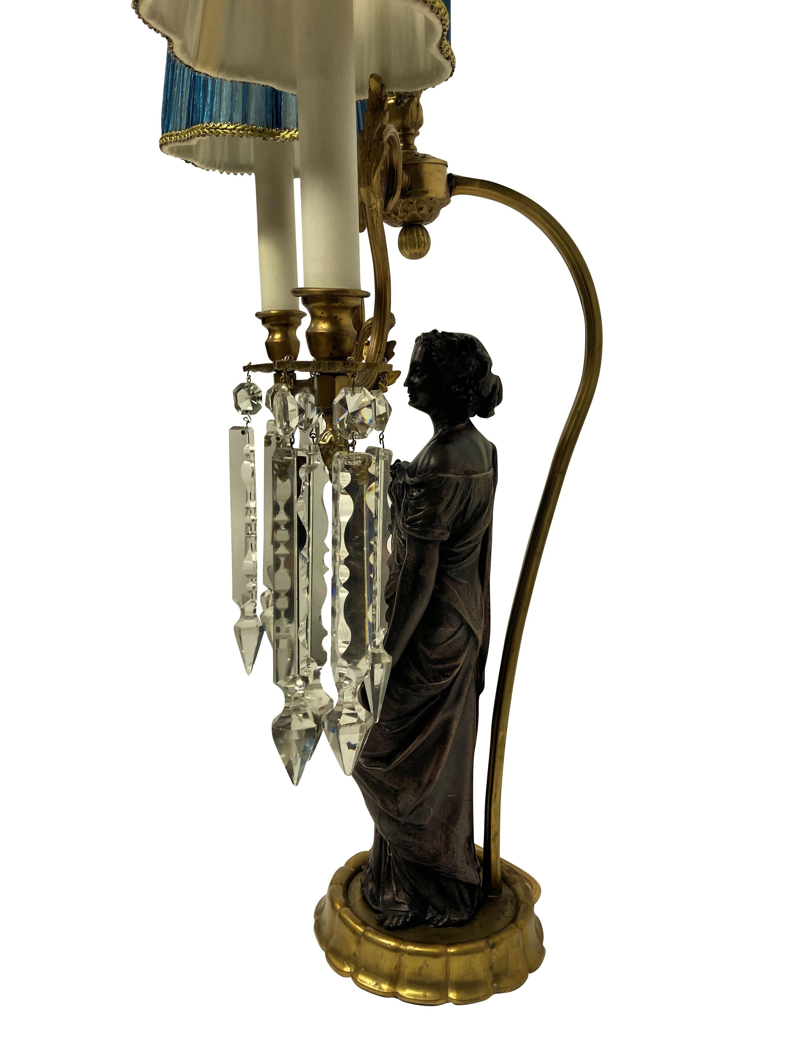 Neoclassical Pair of Midcentury Classical Figural Lamps