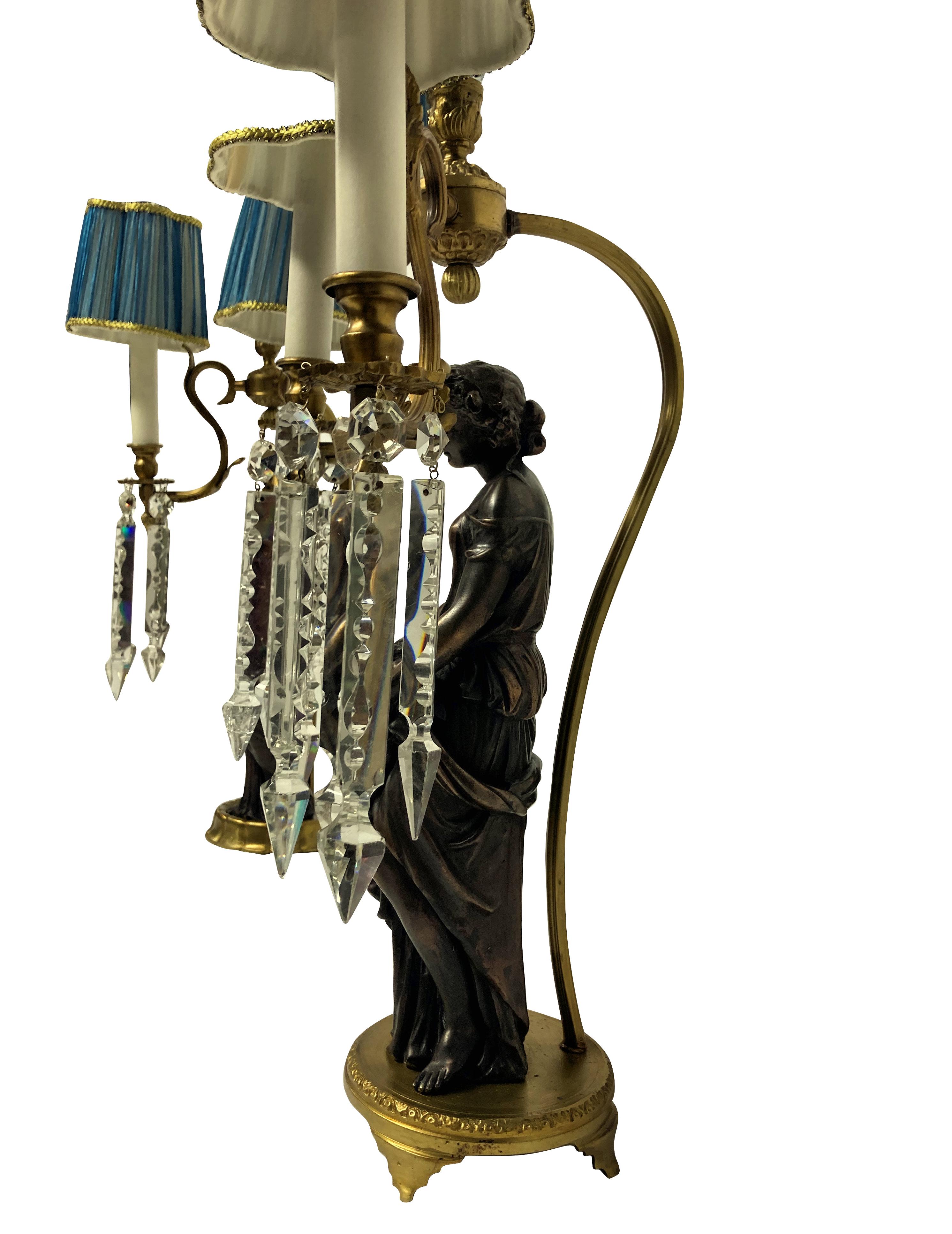 Pair of Mid-Century Classical Figural Lamps In Good Condition For Sale In London, GB