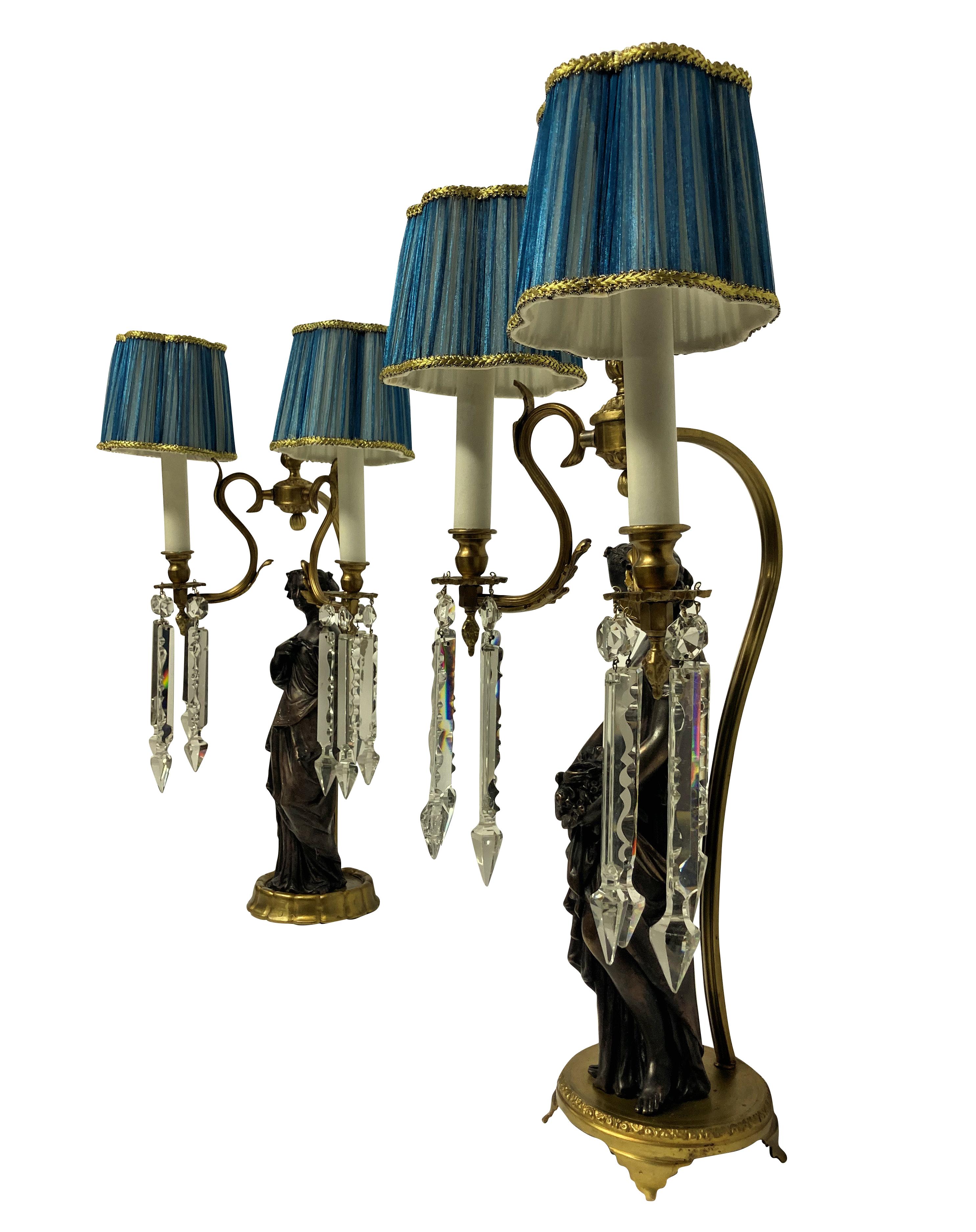 Mid-20th Century Pair of Midcentury Classical Figural Lamps