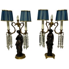 Pair of Midcentury Classical Figural Lamps