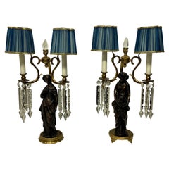 Pair of Midcentury Classical Figural Lamps