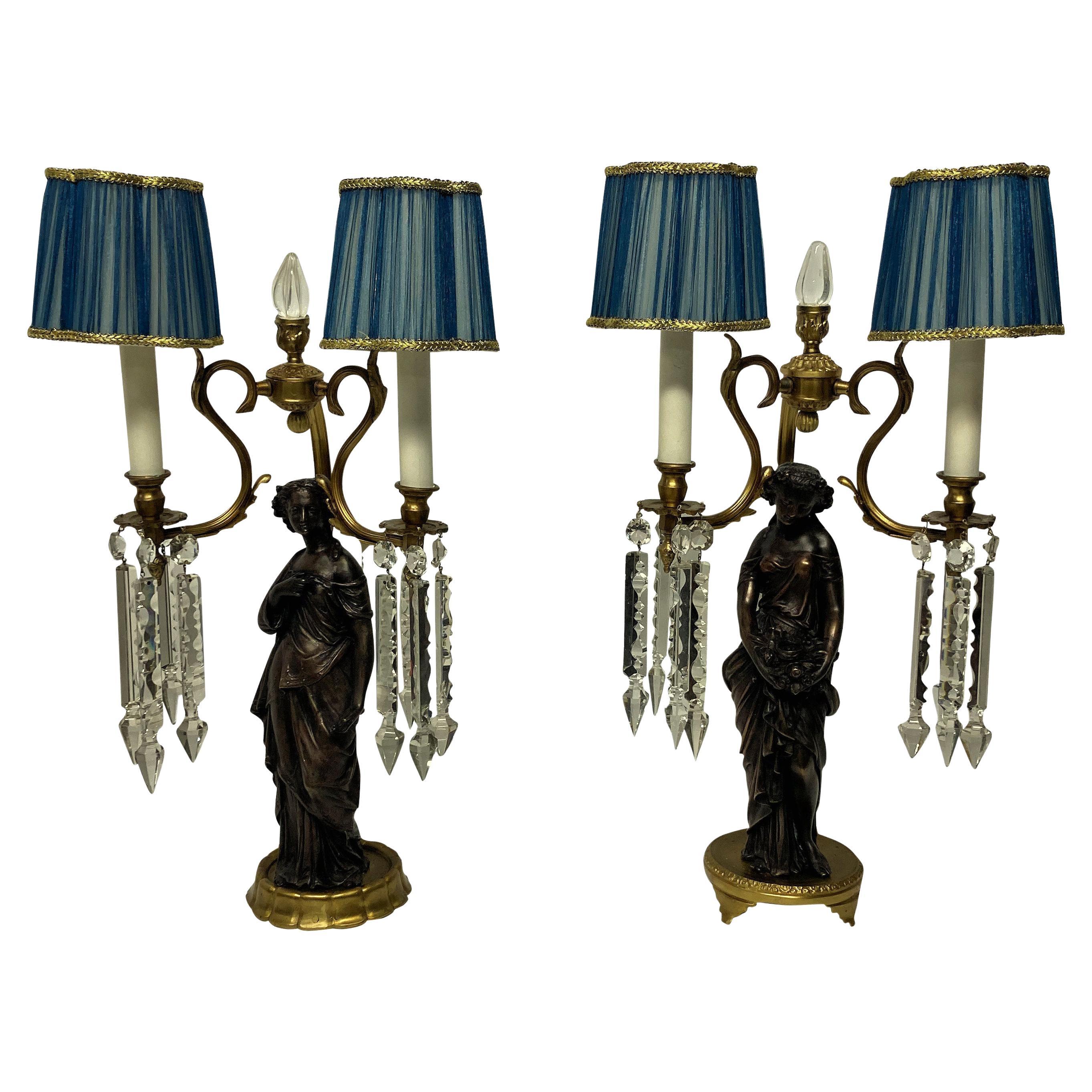Klassische figurale Mid-Century-Lampen, Paar