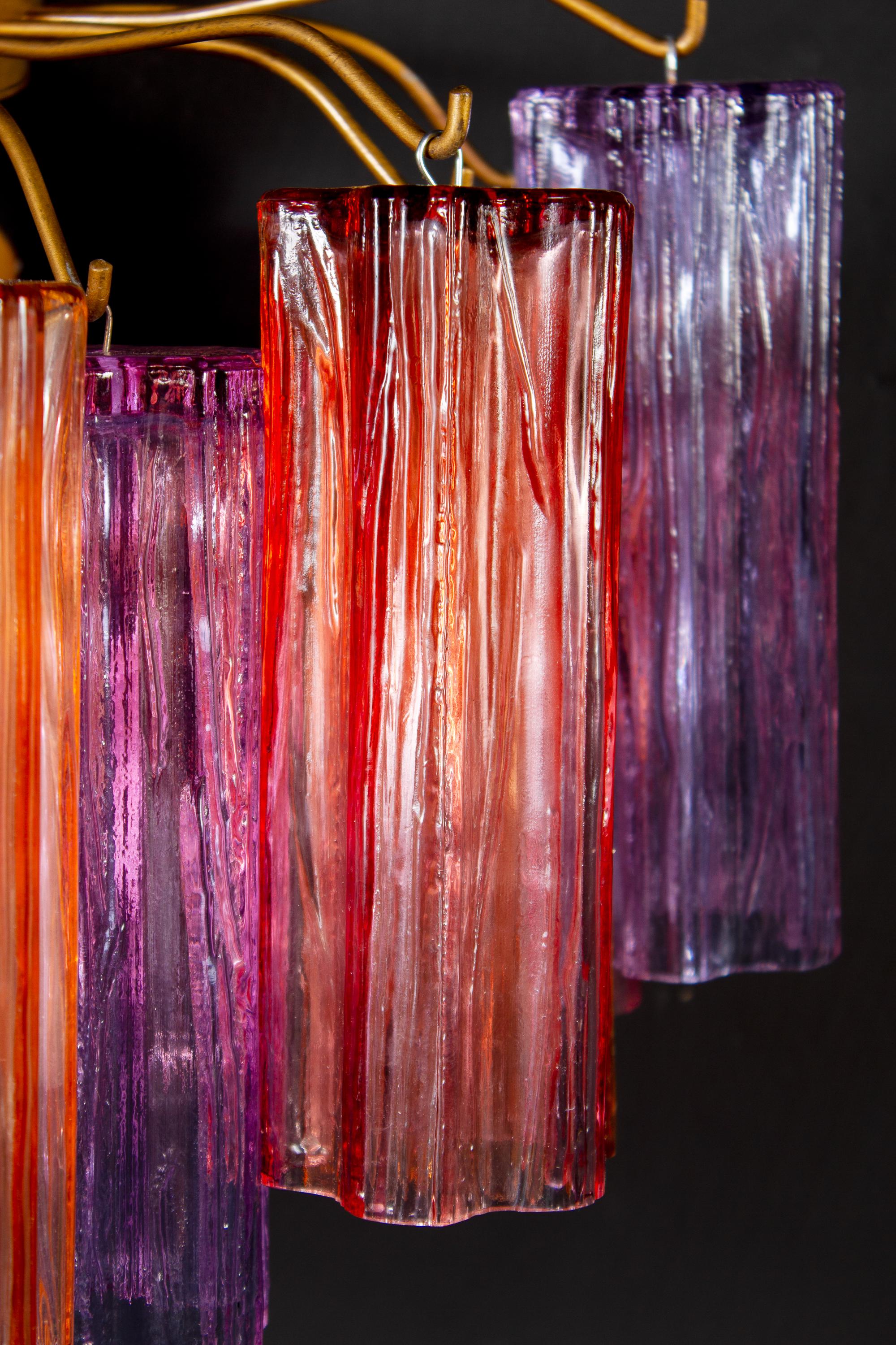 Italian Pair of Midcentury Colored Murano Glass Scones by Tony Zuccheri for Venini For Sale
