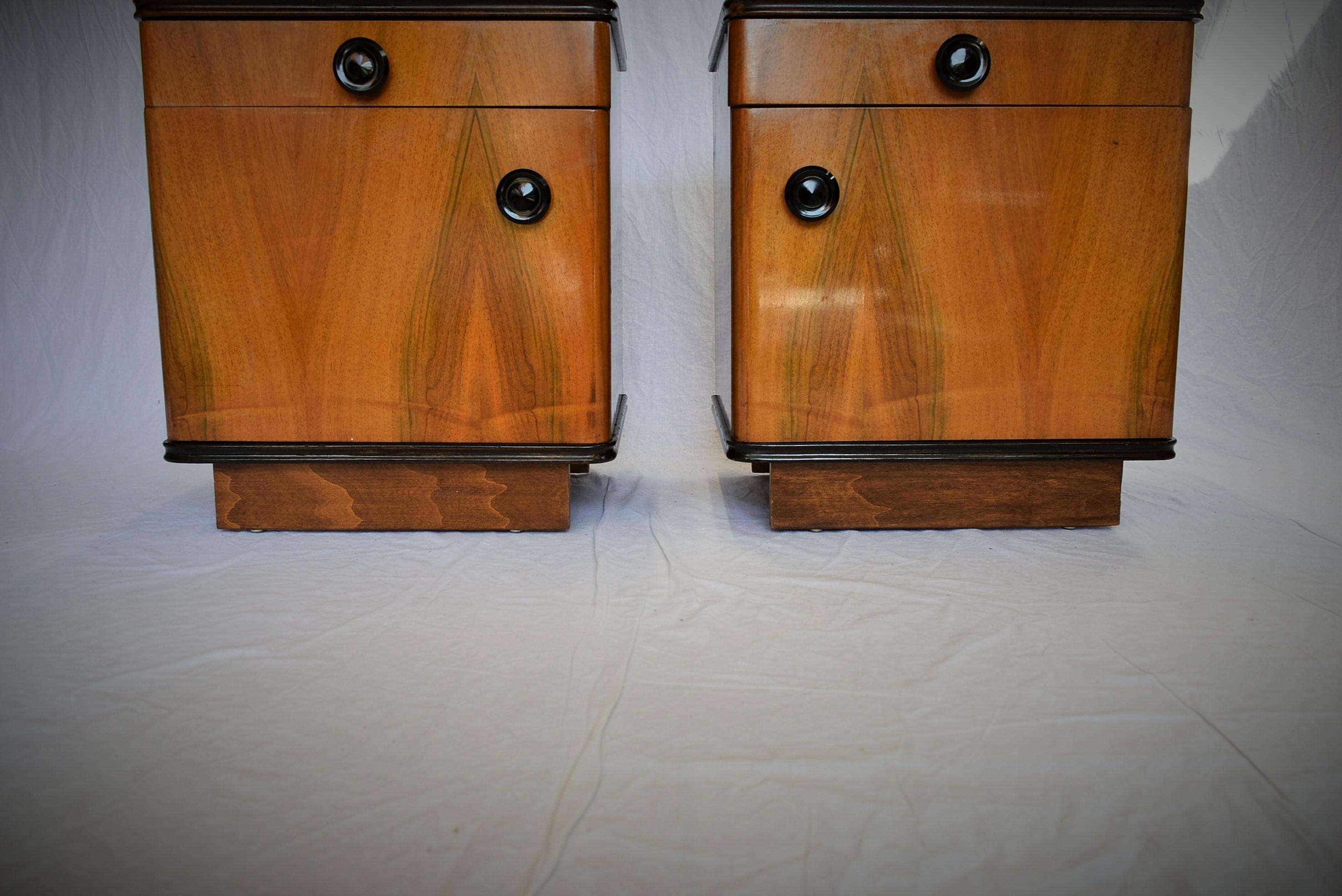 Pair of Midcentury Czechoslovakian Bedside Tables, 1960s In Good Condition In Praha, CZ