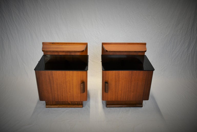 Mid-20th Century Pair of Midcentury Czechoslovakian Bedside Tables, 1960s For Sale