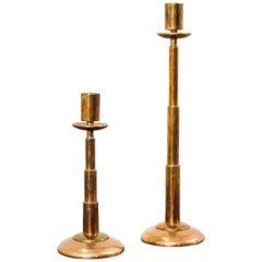 Pair of Midcentury Danish Brass Candlesticks