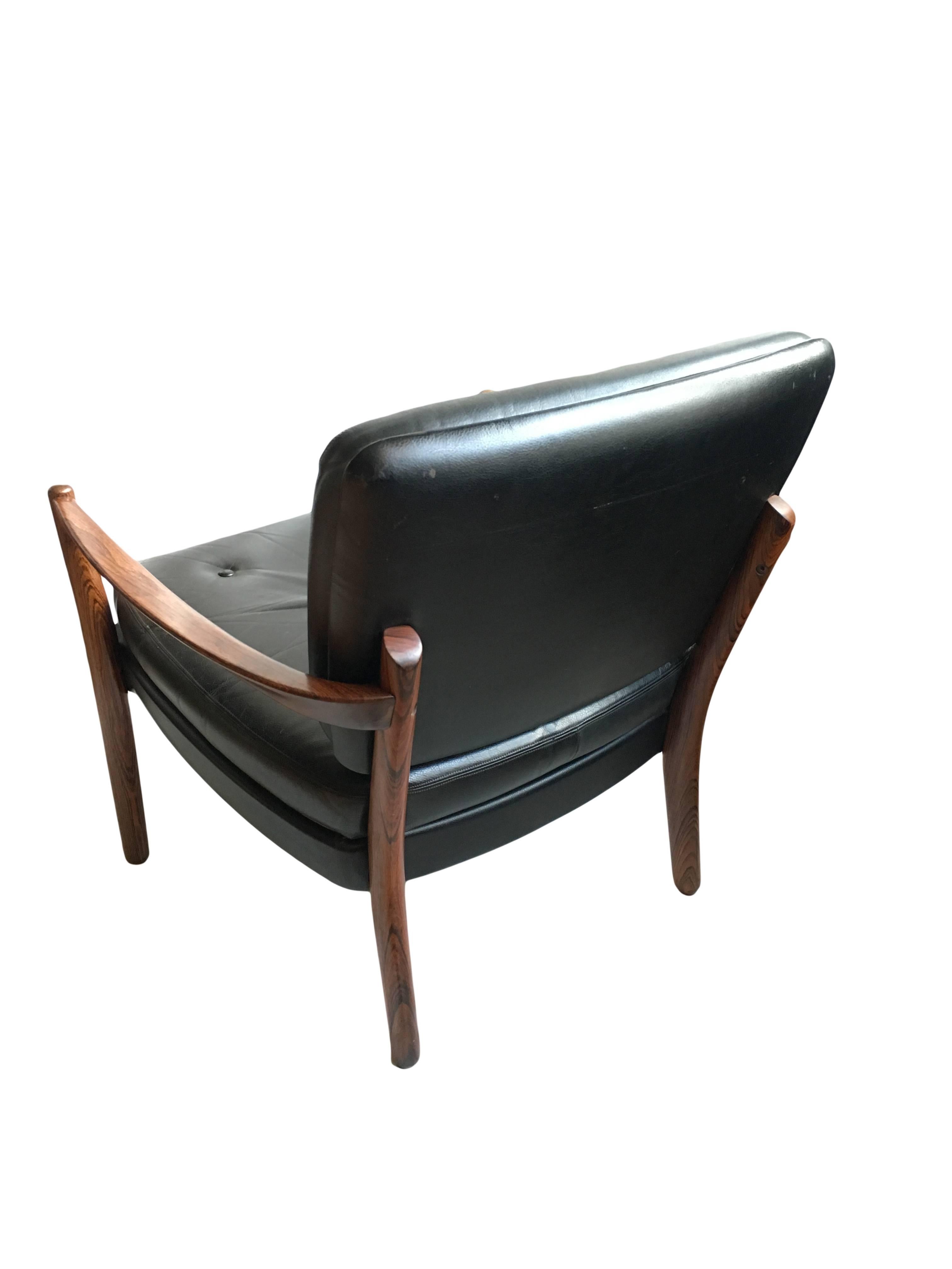 Pair of Nordic Midcentury Rosewood Lounge Chairs 8