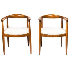 Pair of Midcentury Danish Maple 'Wishbone' Armchairs