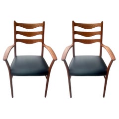 Pair of Midcentury Danish Modern by Arne Wahl Iversen Dining Chairs in Teak
