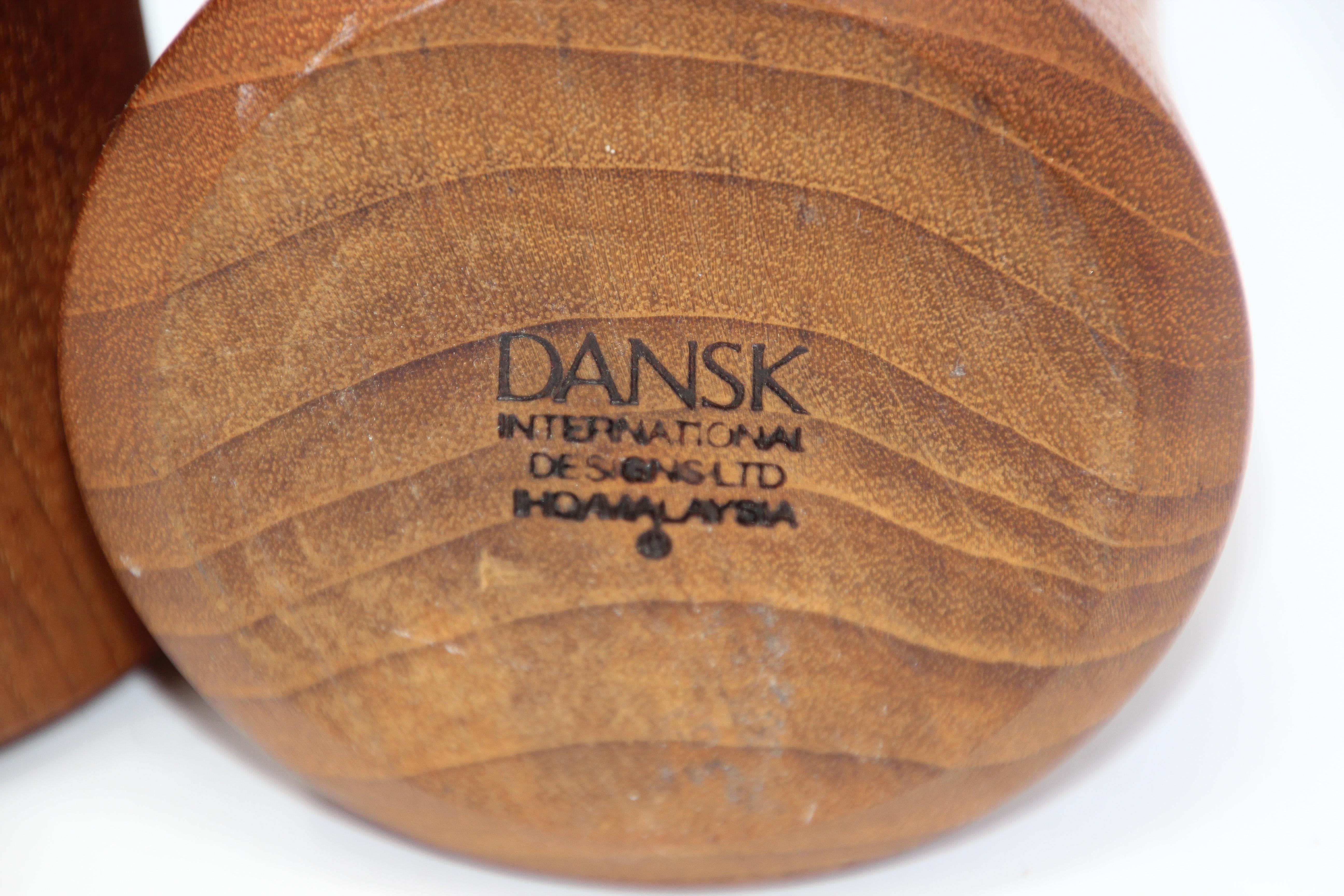 Pair of Midcentury Danish Modern Dansk Teak Candleholder 4