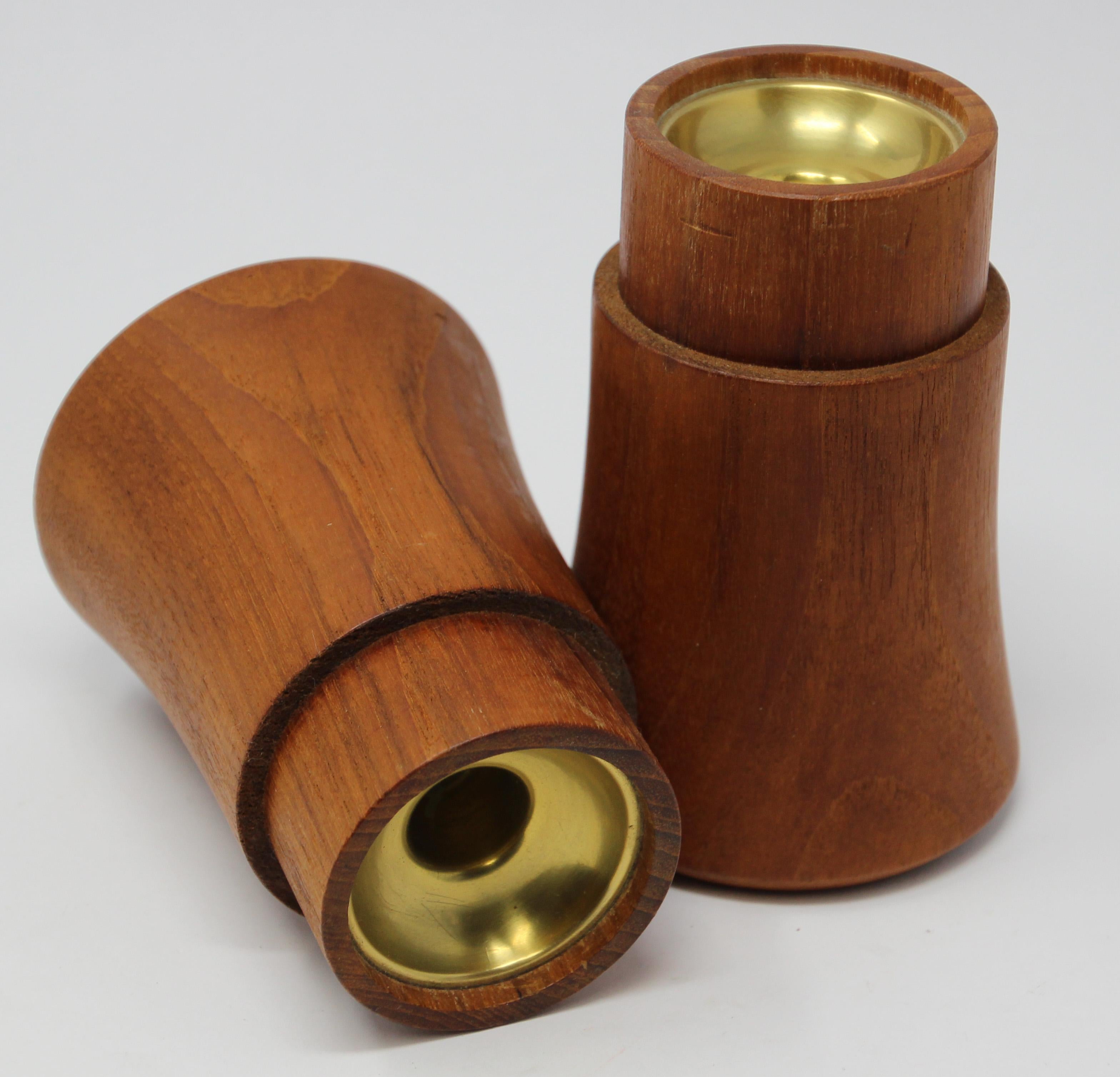 dansk teak candle holder