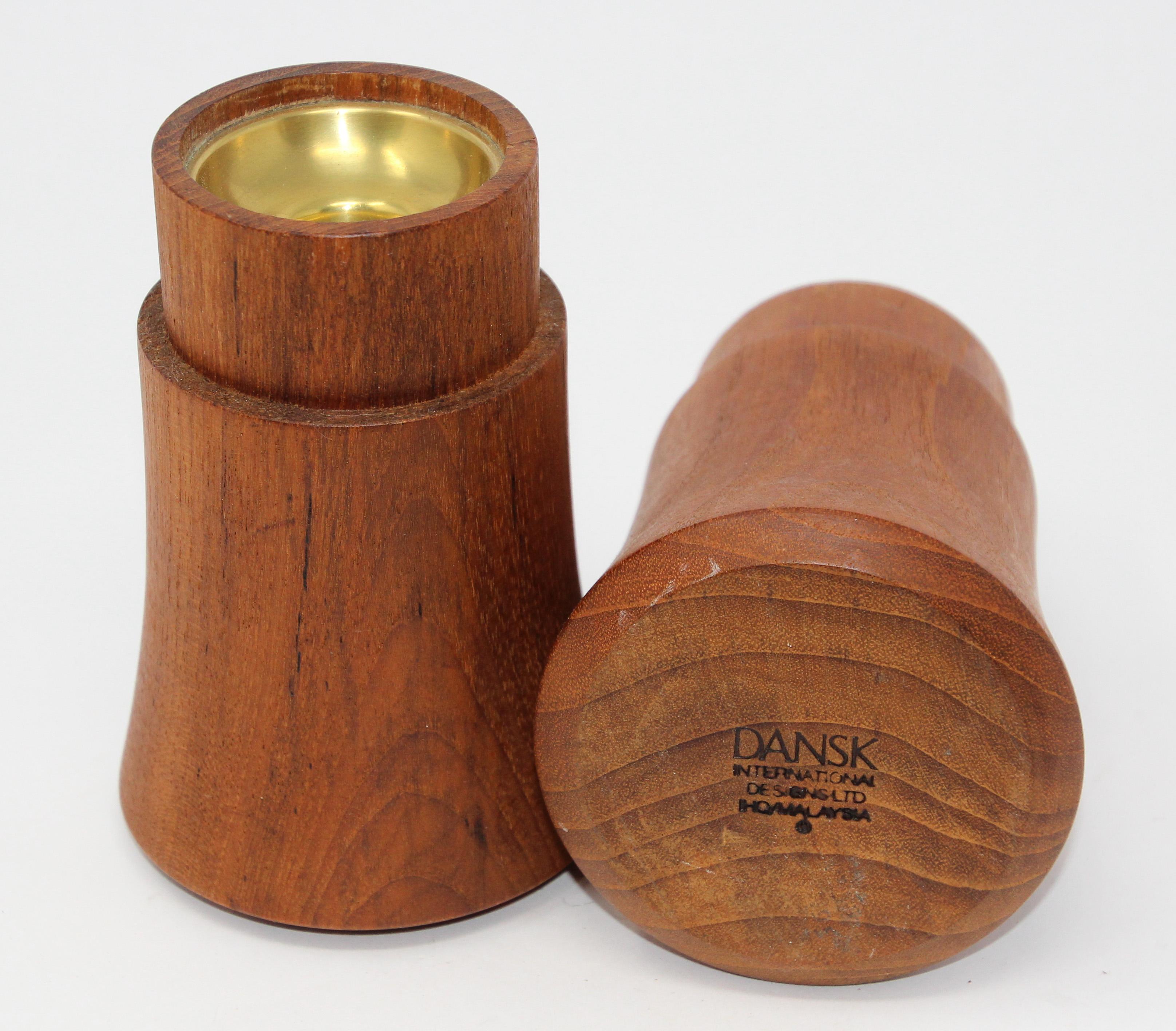 Mid-Century Modern Pair of Midcentury Danish Modern Dansk Teak Candleholder