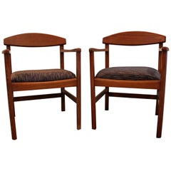 Pair of Midcentury Danish Modern Edward Axel Roffman Teak Armchairs