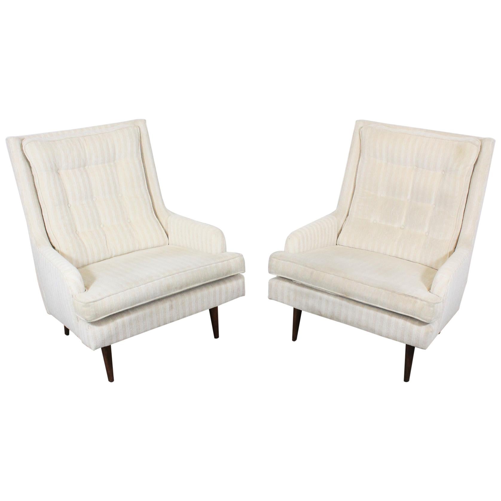 Pair of Midcentury Danish Modern Paul McCobb Style Lounge Chairs For Sale