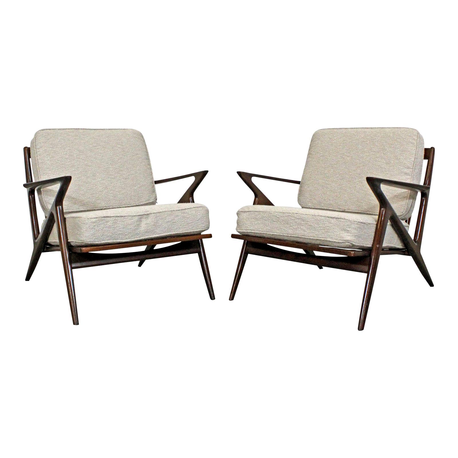 Pair of Midcentury Danish Modern Poul Jensen Selig Z Lounge Chairs