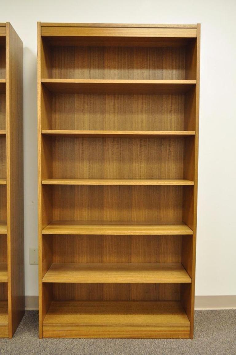 Chilean Pair of Midcentury Danish Modern Style Teak Veneer Bookcases Made in Chile