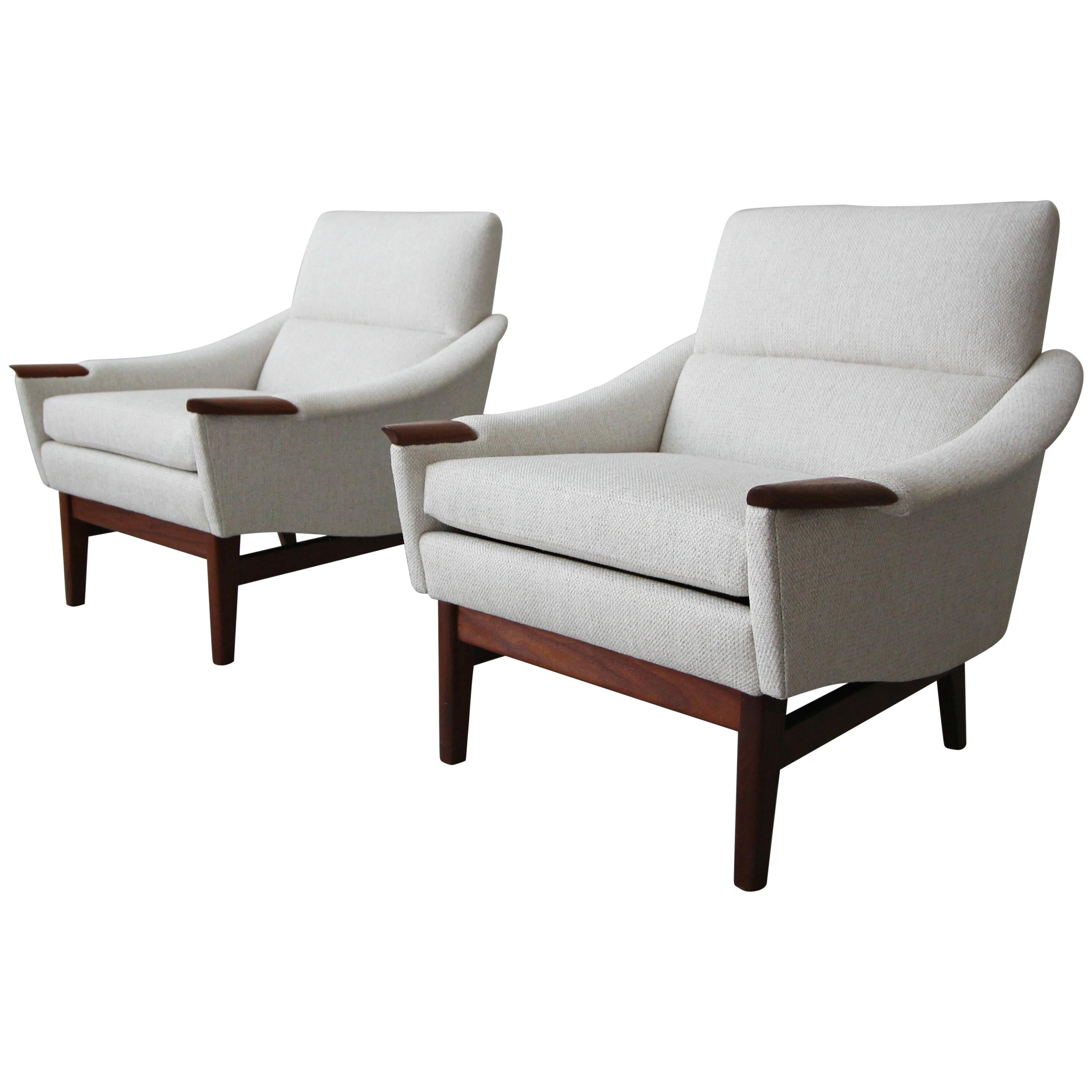 Pair of Midcentury Danish Style Lounge Chairs