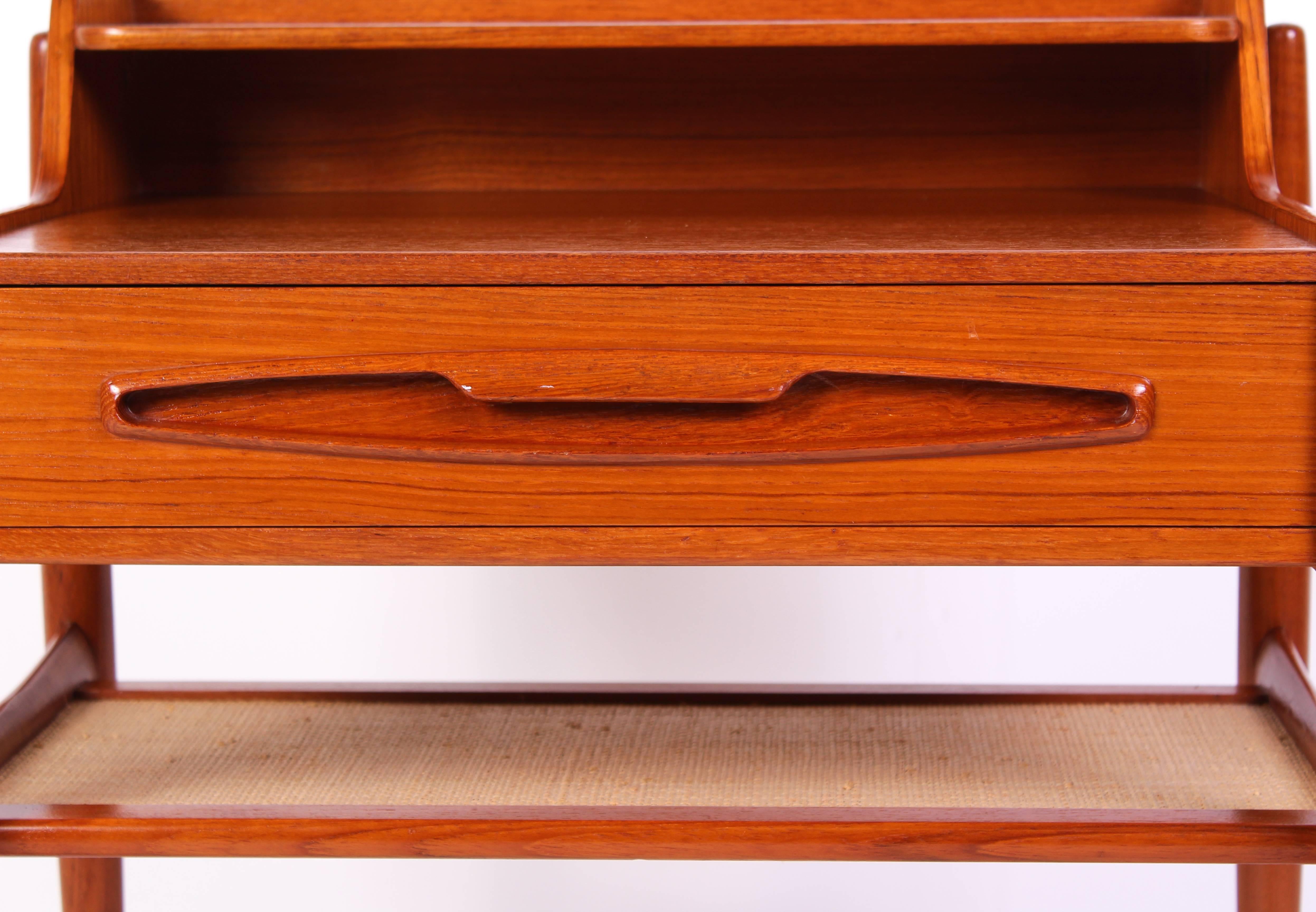 Pair of Midcentury Danish Teak and Brass Nightstands 11