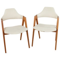 Pair of Midcentury Danish Teak Compass Chairs Designed by Kai Kristiansen