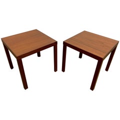 Vintage Pair of Midcentury Danish Teak Side Tables by Hans Olsen