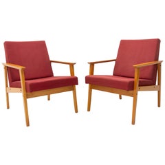 Ein Paar Sessel im dänischen Stil aus der Mitte des Jahrhunderts für TON, 1960er Jahre