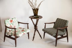 Paire de fauteuils du milieu du siècle dernier en émeraude imprimée David, par Kedziorek, Europe, années 1960