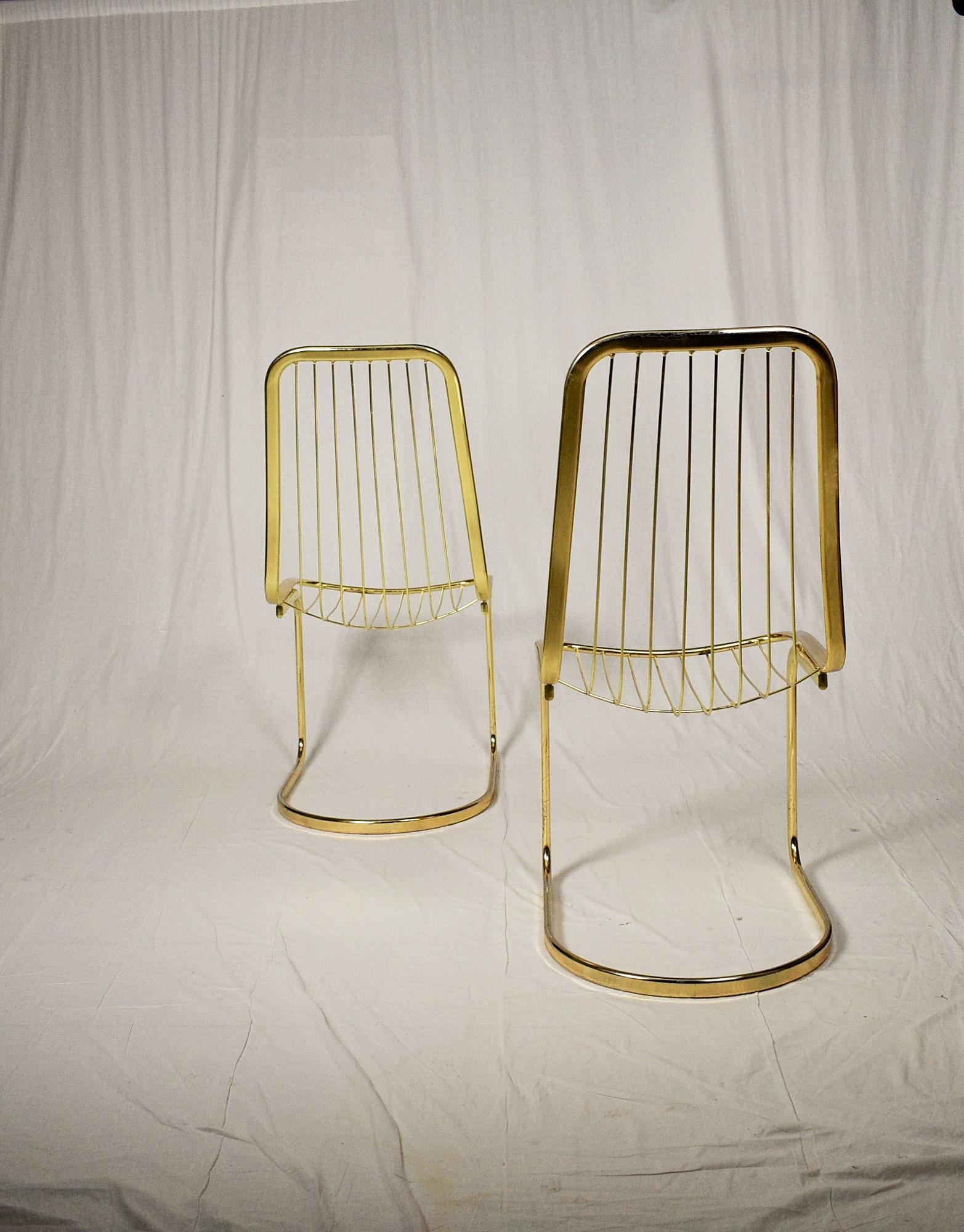 Moderno Coppia di sedie cromate di design del Medioevo /Gastone Rinaldi, anni '70 in vendita
