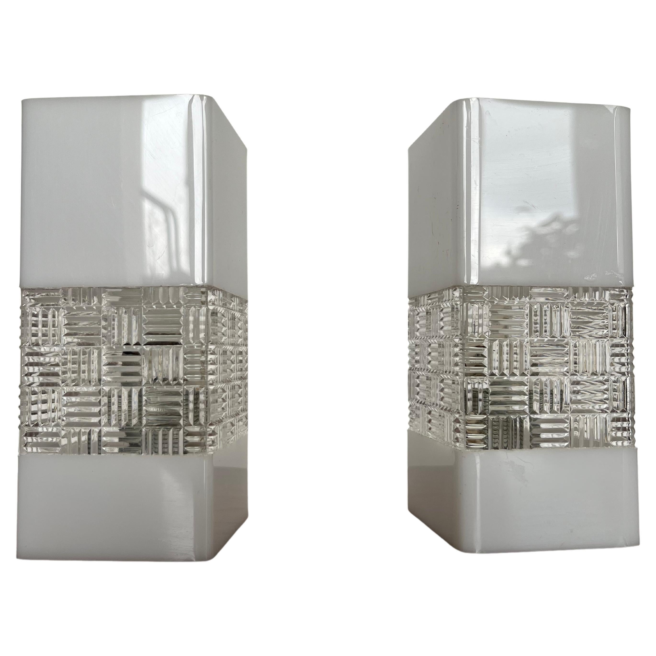 Pair of Midcentury Design Plastic Wall Lamps, 1970s