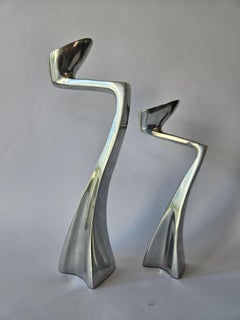 Paire de chandeliers en forme de cygne Design/One du milieu du siècle par Matthew Hilton, Angleterre, années 1980