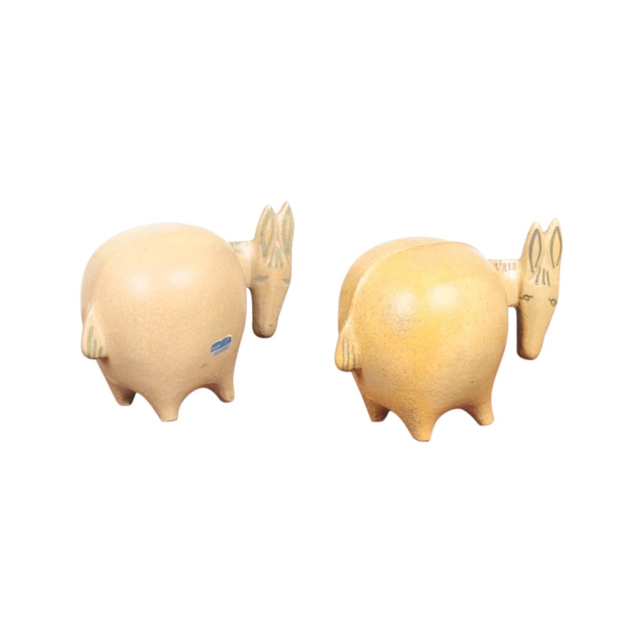 Pair of Midcentury Donkey Figurines by Lisa Larson, 1960s For Sale