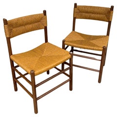Retro Pair of Midcentury Dordogne Dining Chairs, Charlotte Perriand for Robert Sentou