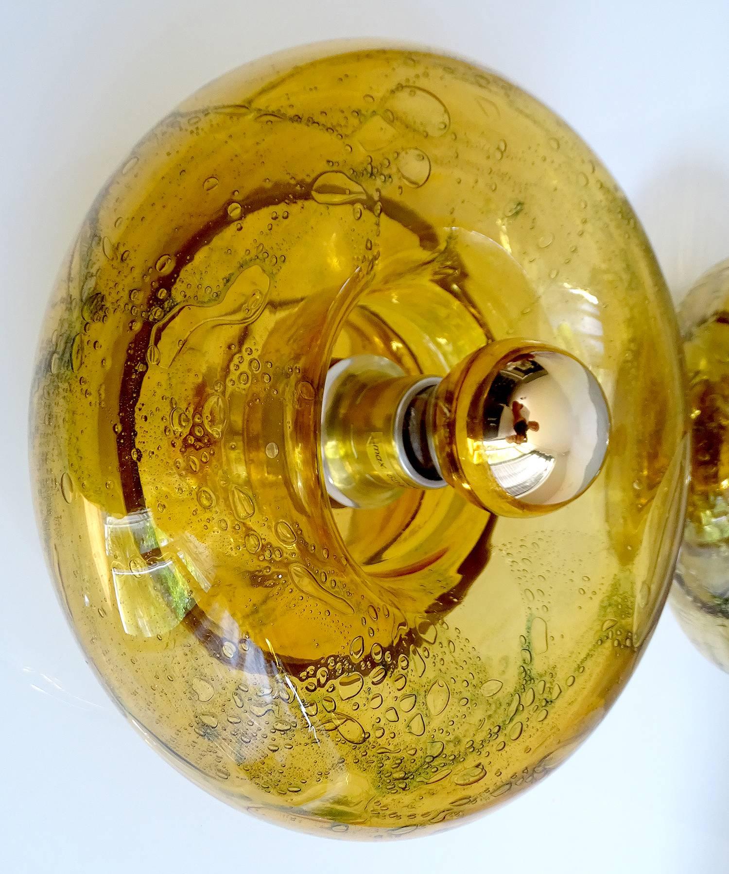 Pair of  MidCentury Doria Murano Amber Glass Mirror Sconces, Gio Ponti Era 4